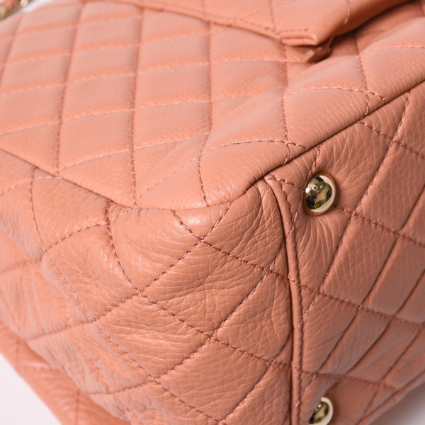 新品同様 CHANEL シャネル ジャンボ マトラッセ XXL ショルダーバッグ ピンク系 チェーンショルダー デカマト 中古 4a008682