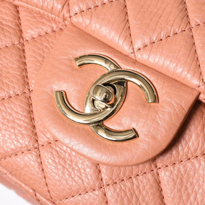 新品同様 CHANEL シャネル ジャンボ マトラッセ XXL ショルダーバッグ ピンク系 チェーンショルダー デカマト 中古 4a008682
