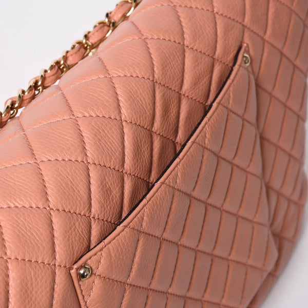 新品同様 CHANEL シャネル ジャンボ マトラッセ XXL ショルダーバッグ ピンク系 チェーンショルダー デカマト 中古 4a008682