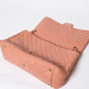 新品同様 CHANEL シャネル ジャンボ マトラッセ XXL ショルダーバッグ ピンク系 チェーンショルダー デカマト 中古 4a008682