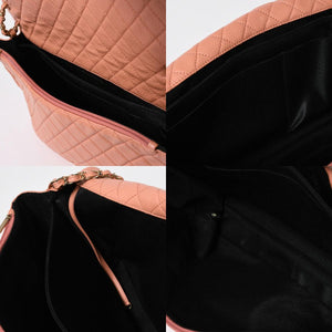 新品同様 CHANEL シャネル ジャンボ マトラッセ XXL ショルダーバッグ ピンク系 チェーンショルダー デカマト 中古 4a008682