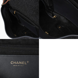 CHANEL Maxim Top Handle Flap W Chain Shoulder Bag Handbag Random Number Coco Mark Wool Felt Gray Good Condition Used 4a008689