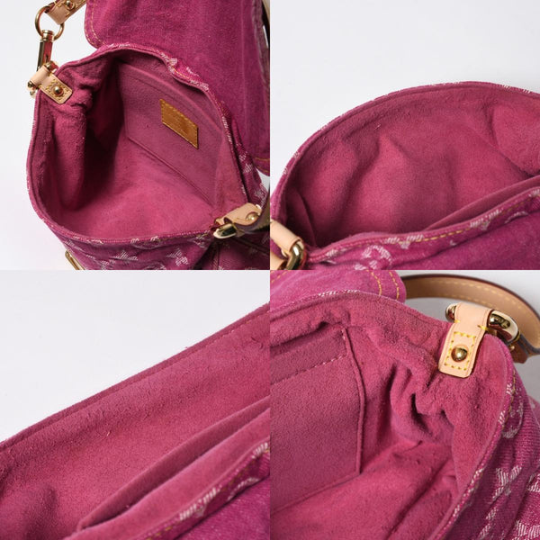 極美品 LOUIS VUITTON ルイヴィトン ミニプリーティ ワンショルダーバッグ M95216 モノグラム デニム ピンク 中古 4a008896
