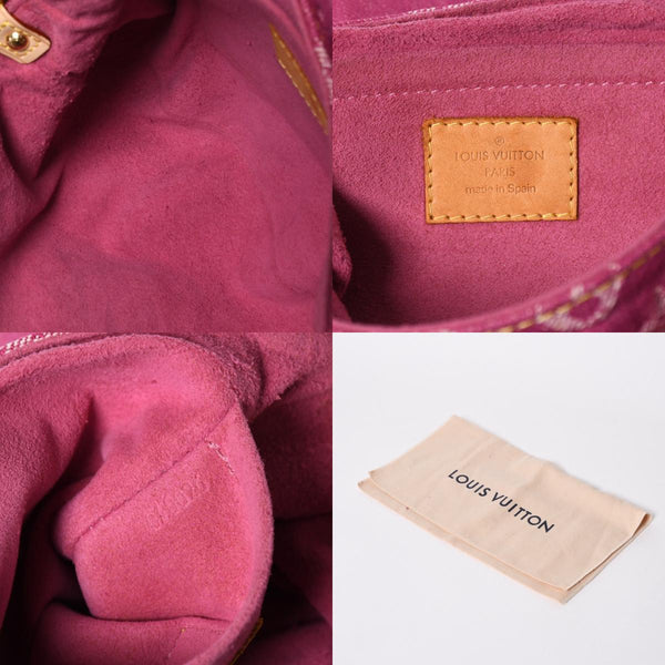 極美品 LOUIS VUITTON ルイヴィトン ミニプリーティ ワンショルダーバッグ M95216 モノグラム デニム ピンク 中古 4a008896