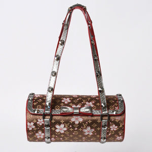 新品未使用 LOUIS VUITTON ルイヴィトン VIP限定 村上隆 チェリーブロッサム ミニパピヨンショルダー ハンドバック 中古 4a008895