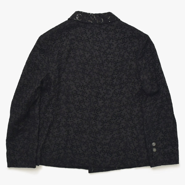 Like new CHANEL Coco Mark Lace Sequin Jacket Men's P70098 Cotton Polyester Black Size 50 Used 4a008700