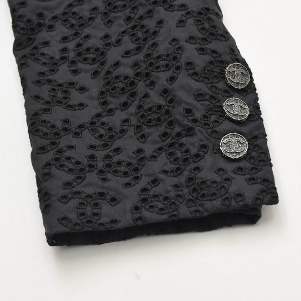 Like new CHANEL Coco Mark Lace Sequin Jacket Men's P70098 Cotton Polyester Black Size 50 Used 4a008700