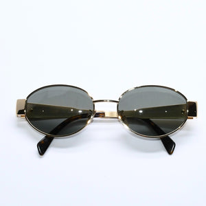 極美品 CELINE セリーヌ サングラス トリオンフ CL40235U イタリア製 メタル ゴールド金具 サイズ54◻︎18 中古 4a008386