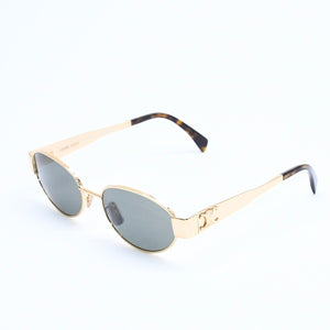 極美品 CELINE セリーヌ サングラス トリオンフ CL40235U イタリア製 メタル ゴールド金具 サイズ54◻︎18 中古 4a008386