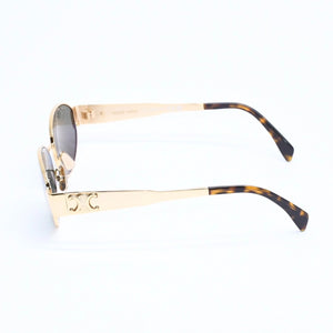 極美品 CELINE セリーヌ サングラス トリオンフ CL40235U イタリア製 メタル ゴールド金具 サイズ54◻︎18 中古 4a008386
