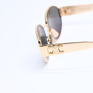 極美品 CELINE セリーヌ サングラス トリオンフ CL40235U イタリア製 メタル ゴールド金具 サイズ54◻︎18 中古 4a008386