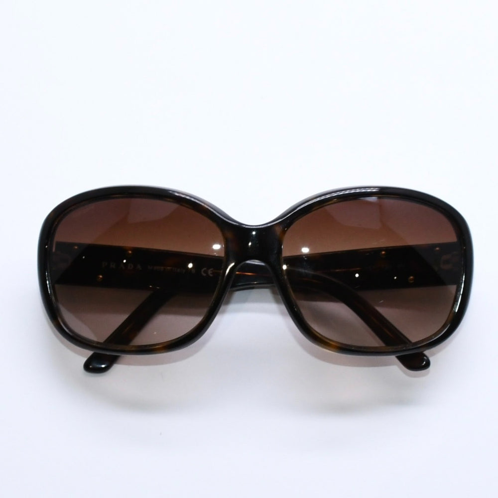 PRADA Sunglasses Eyewear Size 130 Triangle Logo Tortoiseshell Color Brown Good Condition Used 4a008484
