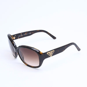 PRADA Sunglasses Eyewear Size 130 Triangle Logo Tortoiseshell Color Brown Good Condition Used 4a008484