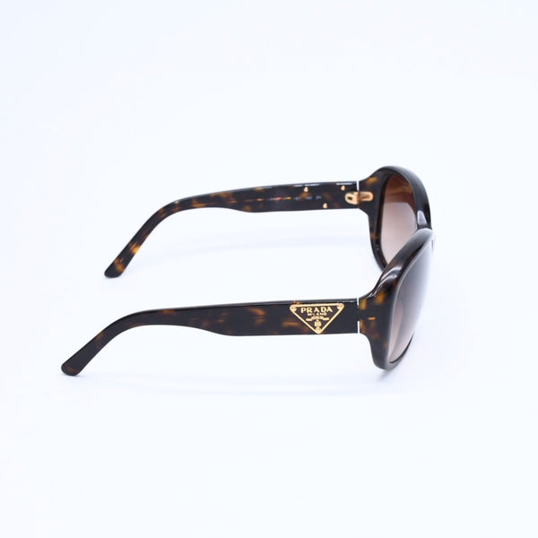 PRADA Sunglasses Eyewear Size 130 Triangle Logo Tortoiseshell Color Brown Good Condition Used 4a008484