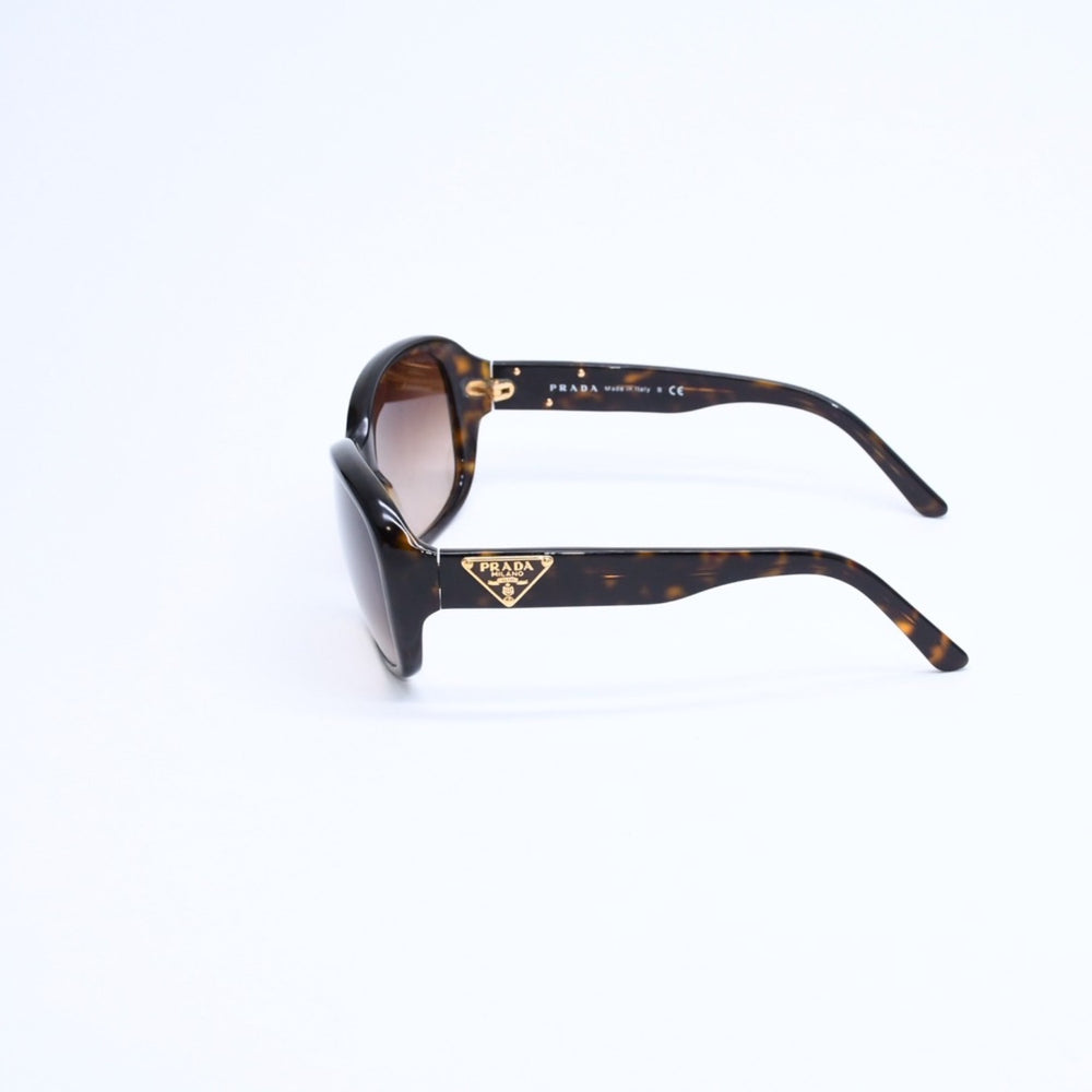 PRADA Sunglasses Eyewear Size 130 Triangle Logo Tortoiseshell Color Brown Good Condition Used 4a008484