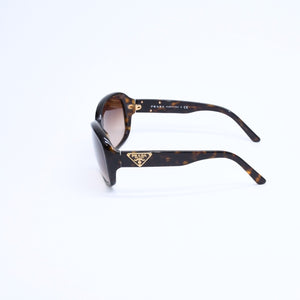 PRADA Sunglasses Eyewear Size 130 Triangle Logo Tortoiseshell Color Brown Good Condition Used 4a008484
