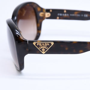 PRADA Sunglasses Eyewear Size 130 Triangle Logo Tortoiseshell Color Brown Good Condition Used 4a008484