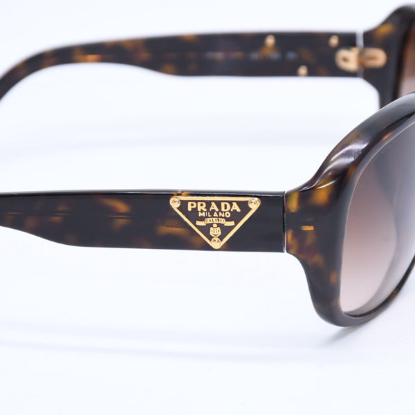 PRADA Sunglasses Eyewear Size 130 Triangle Logo Tortoiseshell Color Brown Good Condition Used 4a008484