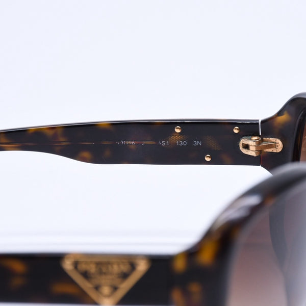 PRADA Sunglasses Eyewear Size 130 Triangle Logo Tortoiseshell Color Brown Good Condition Used 4a008484