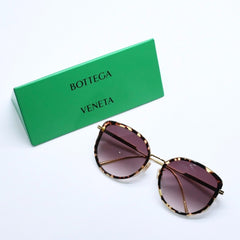 極美品 BOTTEGAVENETA ボッテガヴェネタ べっ甲柄 サングラス BV0301SK イタリア製 メタル ブラウン ゴールド金具 サイズ59◻︎20 145 中古 4a008529