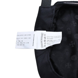 極美品 CHROME HEARTS クロムハーツ コンバットキャップ クロスパッチ U.S.A製 コットン レザー ブラック ワンサイズ 中古 4a008428