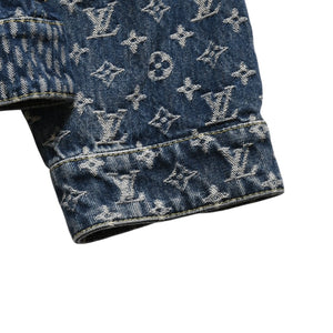 新品同様品 LOUIS VUITTON×NIGO ルイヴィトン ニゴ ジャイアントダミエウェーブス デニムジャケット ニゴー モノグラム HJA10WUZC サイズ54 ブルー 中古 4a008713