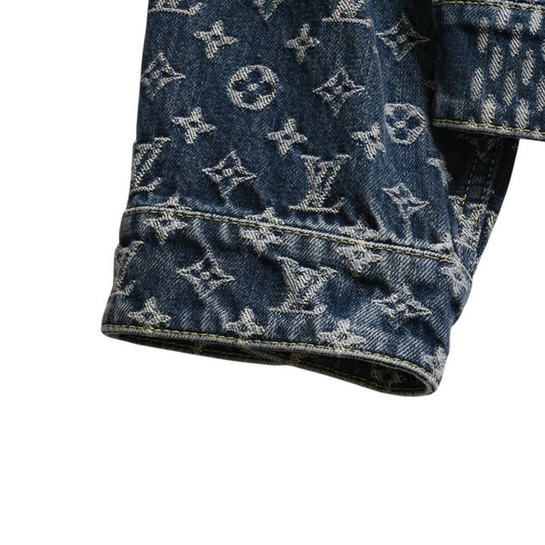 新品同様品 LOUIS VUITTON×NIGO ルイヴィトン ニゴ ジャイアントダミエウェーブス デニムジャケット ニゴー モノグラム HJA10WUZC サイズ54 ブルー 中古 4a008713