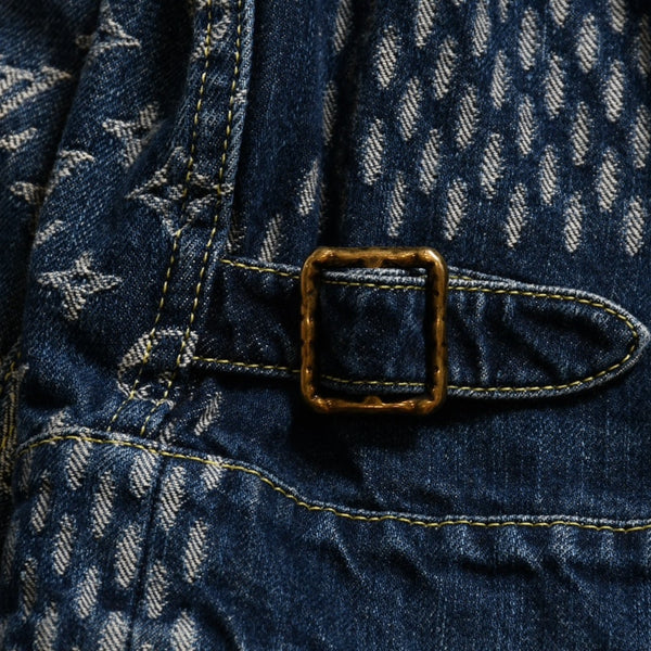 新品同様品 LOUIS VUITTON×NIGO ルイヴィトン ニゴ ジャイアントダミエウェーブス デニムジャケット ニゴー モノグラム HJA10WUZC サイズ54 ブルー 中古 4a008713