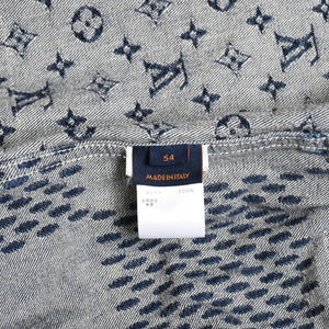 新品同様品 LOUIS VUITTON×NIGO ルイヴィトン ニゴ ジャイアントダミエウェーブス デニムジャケット ニゴー モノグラム HJA10WUZC サイズ54 ブルー 中古 4a008713