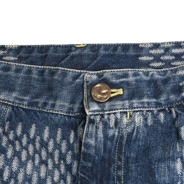 新品同様品 LOUIS VUITTON x NIGO ルイヴィトン ニゴ デニムパンツ ジャイアントダミエウェーブスモノグラム HJD10WUZC サイズ38 ブルー 4a008712