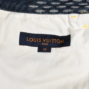 新品同様品 LOUIS VUITTON x NIGO ルイヴィトン ニゴ デニムパンツ ジャイアントダミエウェーブスモノグラム HJD10WUZC サイズ38 ブルー 4a008712