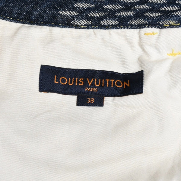 新品同様品 LOUIS VUITTON x NIGO ルイヴィトン ニゴ デニムパンツ ジャイアントダミエウェーブスモノグラム HJD10WUZC サイズ38 ブルー 4a008712