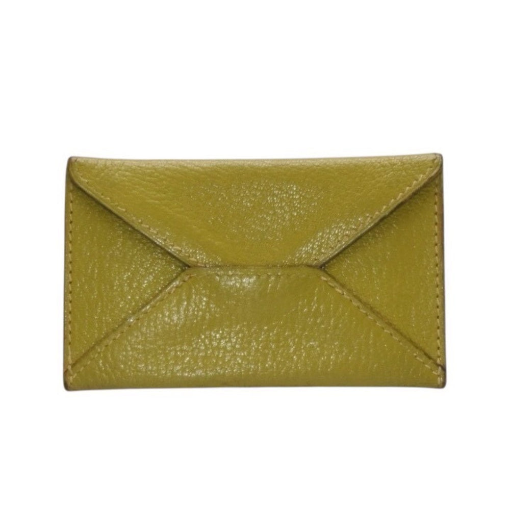 HERMES エルメス エンべロープ PM □K刻印 カードケース 名刺入れ 財布 レザー カーキ 美品 中古 4a000873