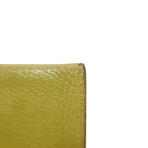 HERMES エルメス エンべロープ PM □K刻印 カードケース 名刺入れ 財布 レザー カーキ 美品 中古 4a000873