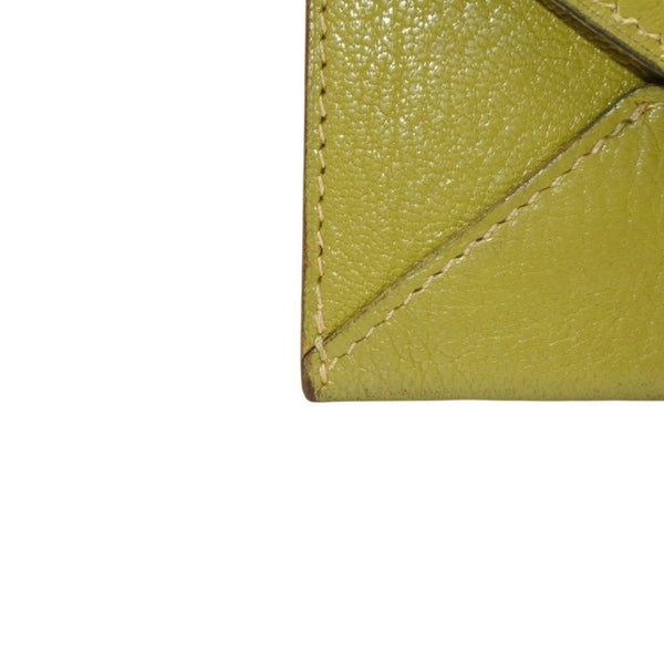 HERMES エルメス エンべロープ PM □K刻印 カードケース 名刺入れ 財布 レザー カーキ 美品 中古 4a000873