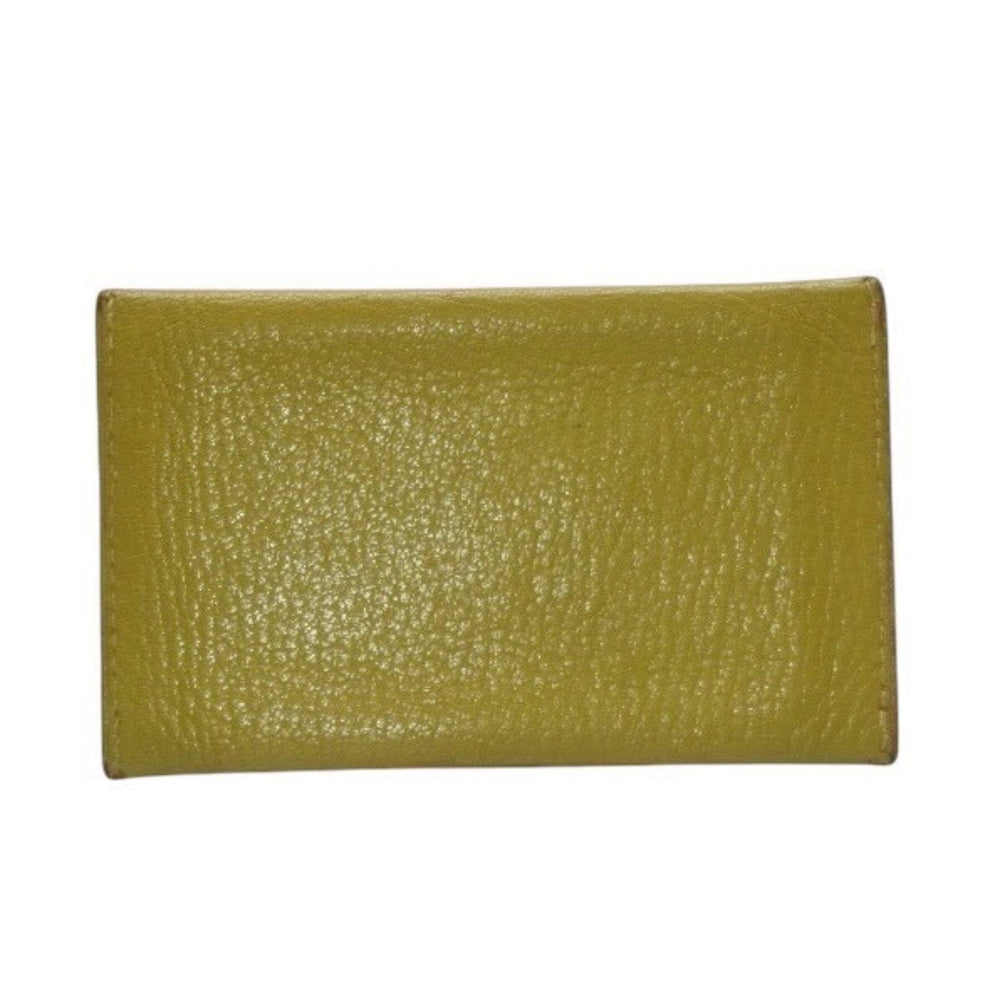 HERMES エルメス エンべロープ PM □K刻印 カードケース 名刺入れ 財布 レザー カーキ 美品 中古 4a000873