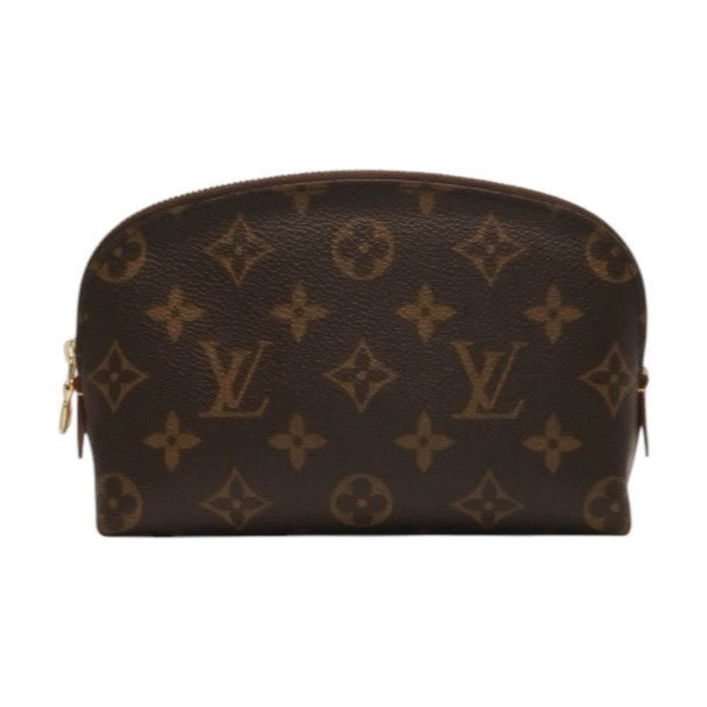 Like new LOUIS VUITTON Pochette Cosmetic PM Pouch M47515 Monogram Brown Gold hardware Used 4a000844