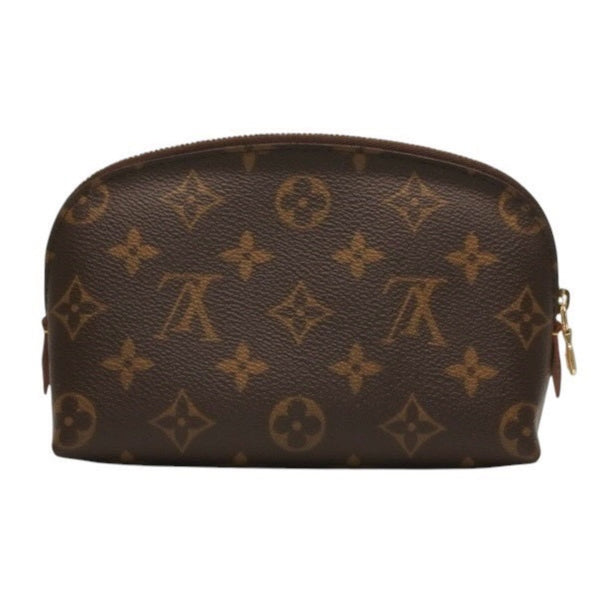 Like new LOUIS VUITTON Pochette Cosmetic PM Pouch M47515 Monogram Brown Gold hardware Used 4a000844