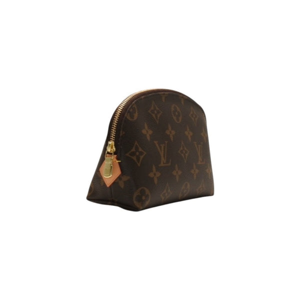 Like new LOUIS VUITTON Pochette Cosmetic PM Pouch M47515 Monogram Brown Gold hardware Used 4a000844