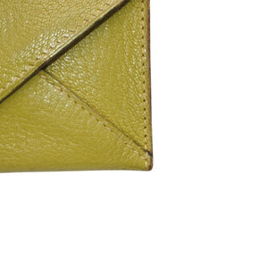 HERMES エルメス エンべロープ PM □K刻印 カードケース 名刺入れ 財布 レザー カーキ 美品 中古 4a000873