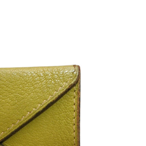 HERMES エルメス エンべロープ PM □K刻印 カードケース 名刺入れ 財布 レザー カーキ 美品 中古 4a000873