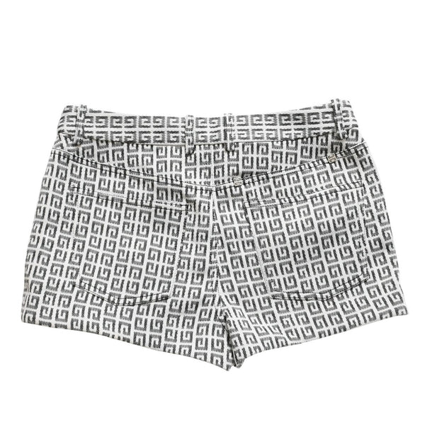 新品同様 Givenchy ジバンシー ショーツ ショートパンツ BW50QN13N0 サイズ28 ジャガード ホワイト グレー 中古 4a010246