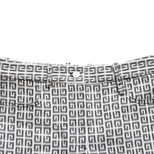 新品同様 Givenchy ジバンシー ショーツ ショートパンツ BW50QN13N0 サイズ28 ジャガード ホワイト グレー 中古 4a010246