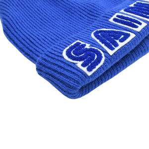 新品同様 SAINT MICHAEL セントマイケル × SEGA セガ ビーニー ニットキャップ SM-HR1-0000-C66 ONE SIZE ブルー ウール 中古 4a010066