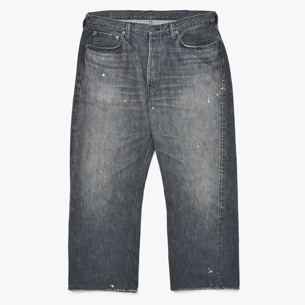 FULLCOUNT フルカウント デニムパンツ ワイド セルビッチデニム 0105BK コットン ブラック サイズ36 美品 中古 4a008751