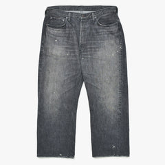 FULLCOUNT フルカウント デニムパンツ ワイド セルビッチデニム 0105BK コットン ブラック サイズ36 美品 中古 4a008751