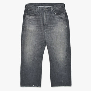 FULLCOUNT フルカウント デニムパンツ ワイド セルビッチデニム 0105BK コットン ブラック サイズ36 美品 中古 4a008751
