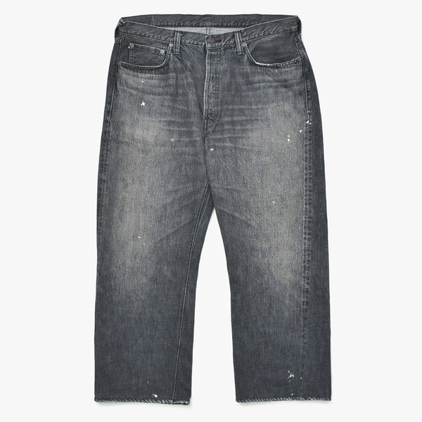 FULLCOUNT フルカウント デニムパンツ ワイド セルビッチデニム 0105BK コットン ブラック サイズ36 美品 中古 4a008751