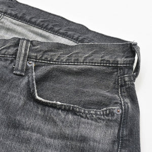 FULLCOUNT フルカウント デニムパンツ ワイド セルビッチデニム 0105BK コットン ブラック サイズ36 美品 中古 4a008751