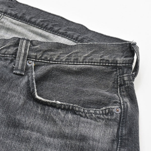 FULLCOUNT フルカウント デニムパンツ ワイド セルビッチデニム 0105BK コットン ブラック サイズ36 美品 中古 4a008751